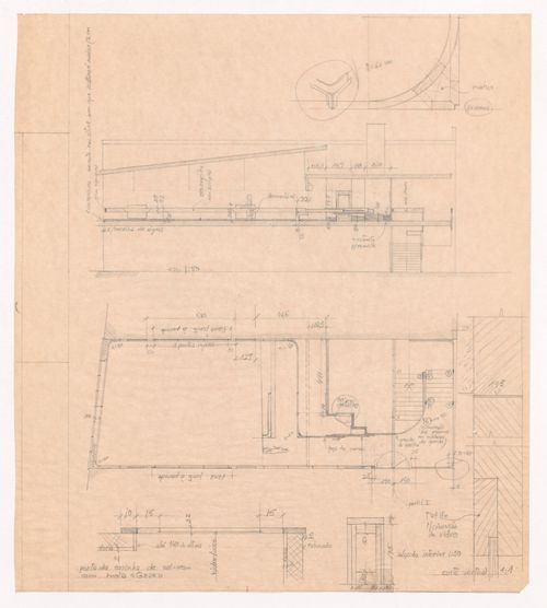 Counter and door details for Refeitório da Refinaria Angola, Matosinhos, Portugal
