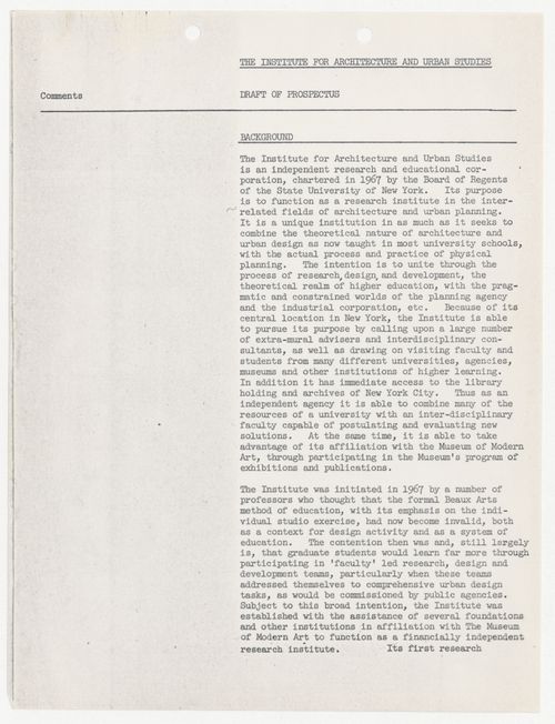 IAUS prospectus draft