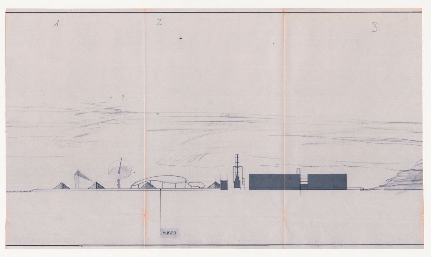 Sketch for Riqualificazione cava di San Carlo [Redevelopment San Carlo quarry], San Vincenzo, Livorno, Italy