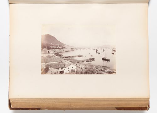 Panoramic view of Hong Kong (now Hong Kong, China) and Hong Kong harbour showing Wan Chai district in the foreground
