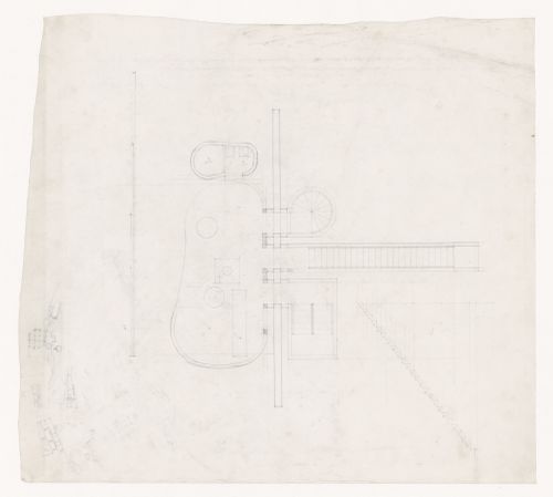 Plan with sketches for Wall House 3