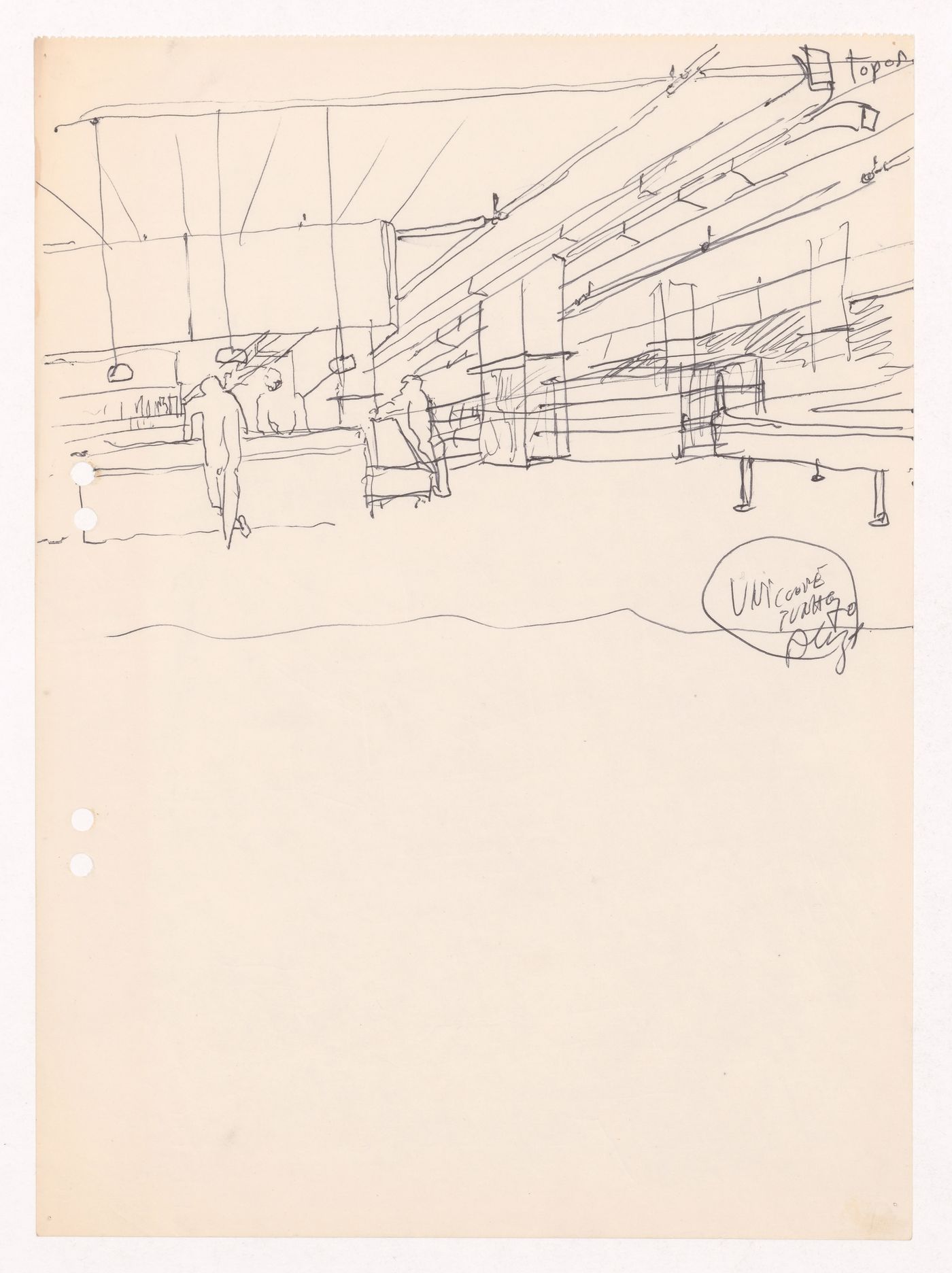 Sketch perspective for Cooperativa Unicoope Domus / Boavista, Porto, Portugal