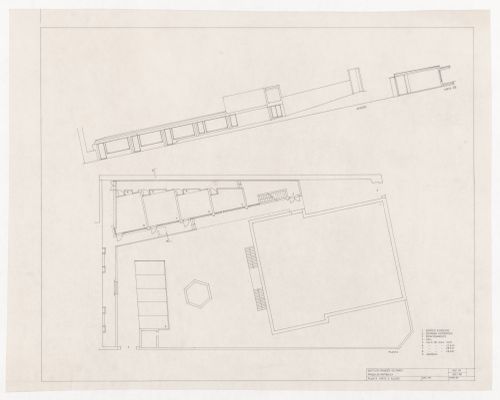 Plan, section and elevation for Ampliação do Institut Français no Porto, Porto, Portugal