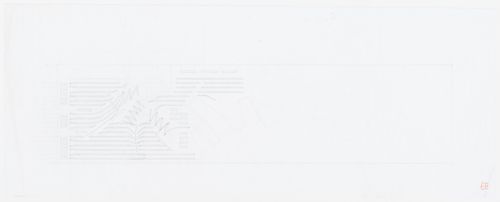 Sketch for the book shelves pattern, scale 1:500, Kansai-Kan of the National Diet Library, Seika, Japan