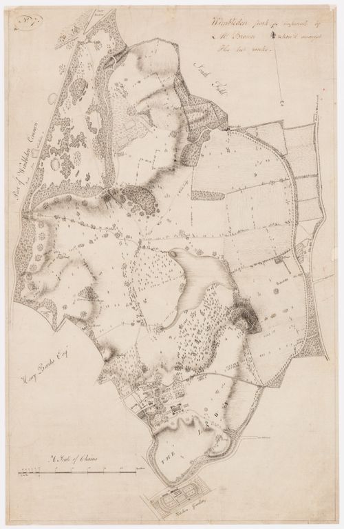 A survey plan of Wimbledon Park as designed for Lord Spencer by Capability Brown