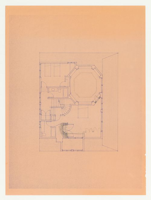 Second floor plan for the Hanks-Paré Residence, Tuxedo Park, New York