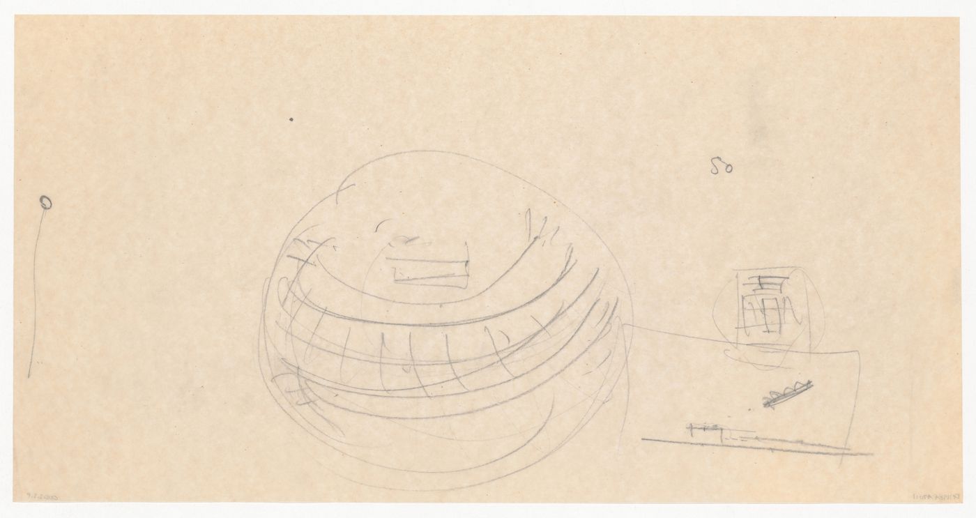 Sketch plan for an auditorium for the Congress Hall Complex, The Hague, Netherlands