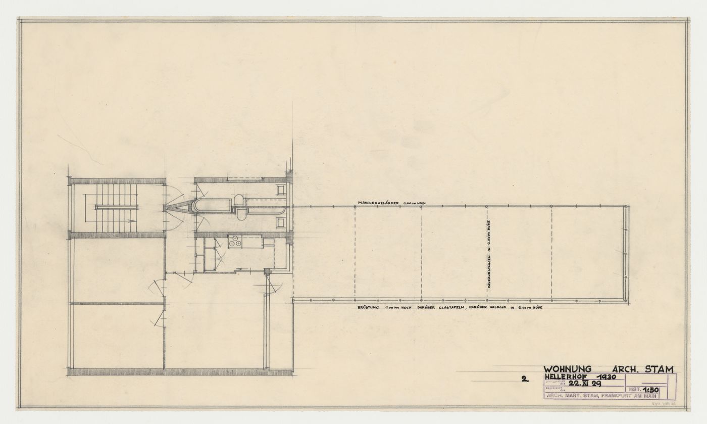 First floor plan for a housing unit, Hellerhof Housing Estate, Frankfurt am Main, Germany