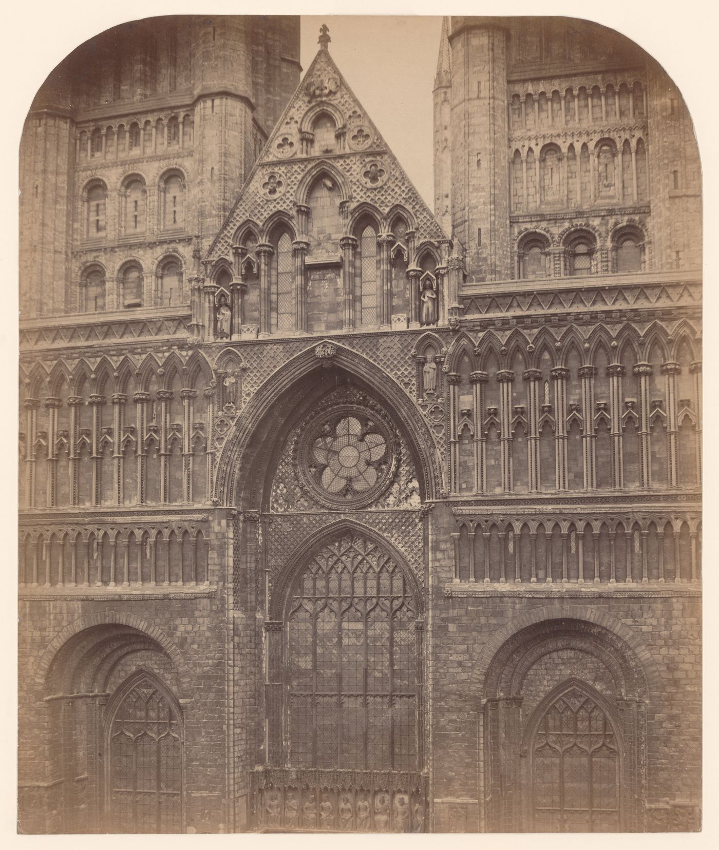 Detail of west front, Lincoln Cathedral, Lincoln, England
