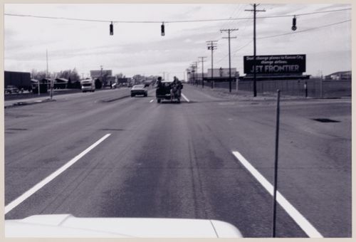 Photograph showing the back of the paint truck for the Red Line project