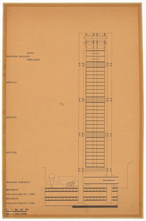 Elevation for Edificio suspendido de oficinas