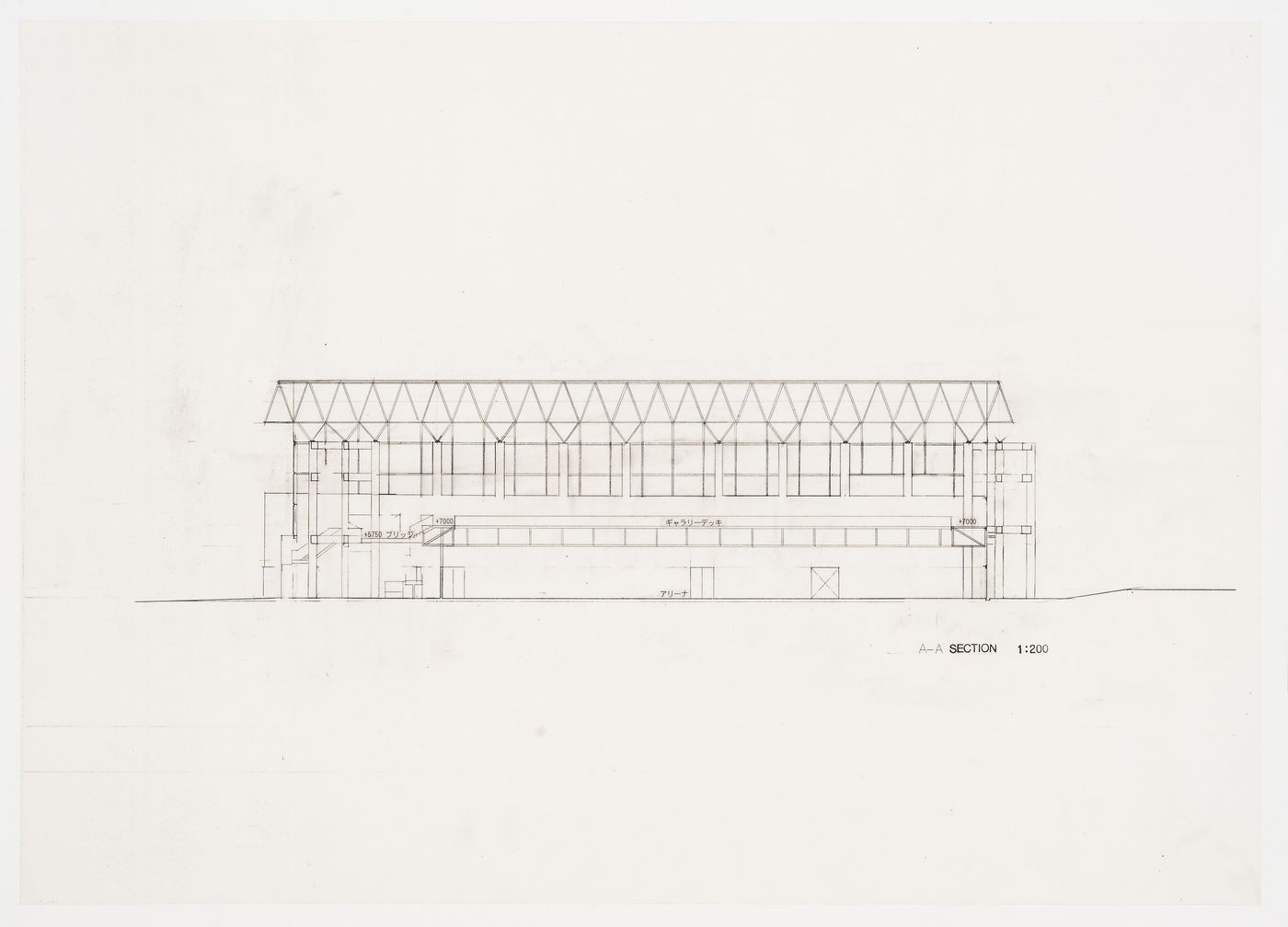 A-A section, Galaxy Toyama Gymnasium, Imizu, Toyama, Japan