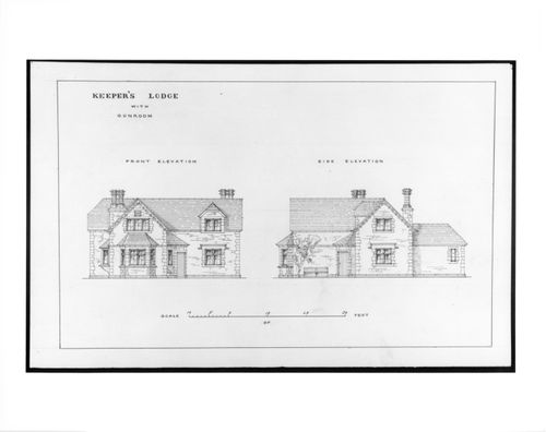 Front and side elevations for the Keeper's Lodge, Estate of Charleville Castle, Tullamore, County Offaly, Ireland