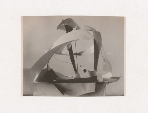 Photograph of a student model on the topic "Organization of Space over a Horizontal Surface (Rectangular, Square, Round)" for the "Space" course at the Vkhutemas (Higher State Artistic Technical Studios), Moscow