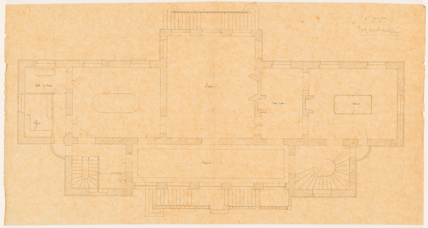 Ground floor plan, possibly for Château de Marcoussis