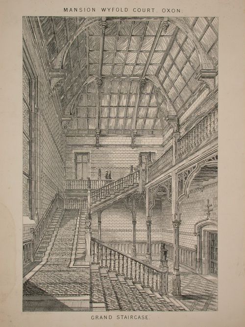 Wyfold Court, Oxon - perspective grand staircase