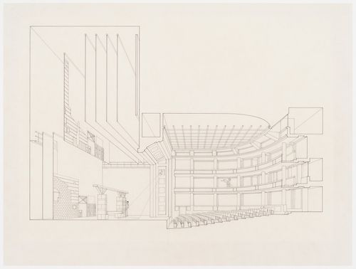 Center for Theatre Arts, Cornell University, Ithaca, New York: cutaway perspective of the theatre
