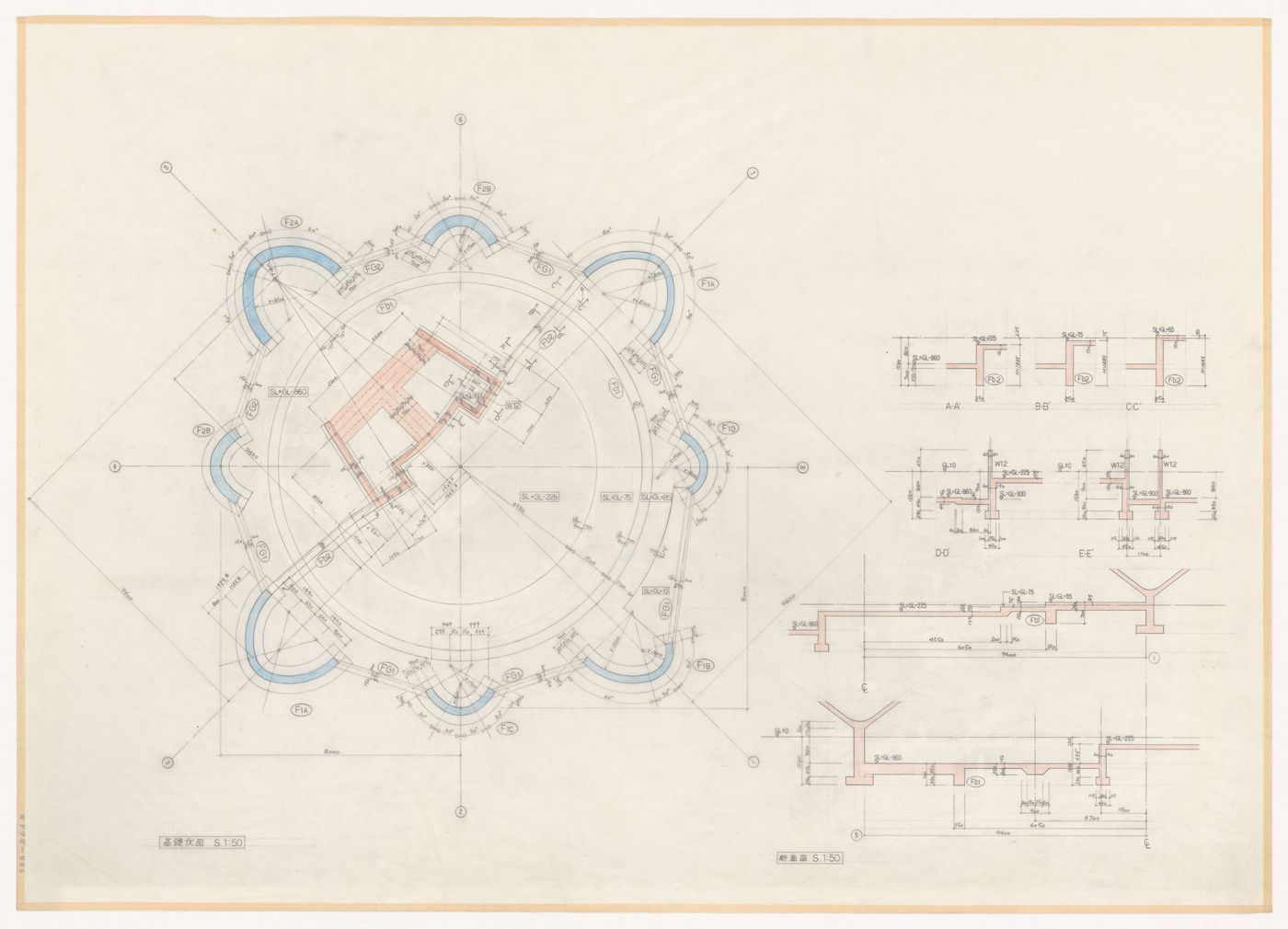 Plan and details for Naiju Community Center and Nursery School, Fukuoka Prefecture, Japan
