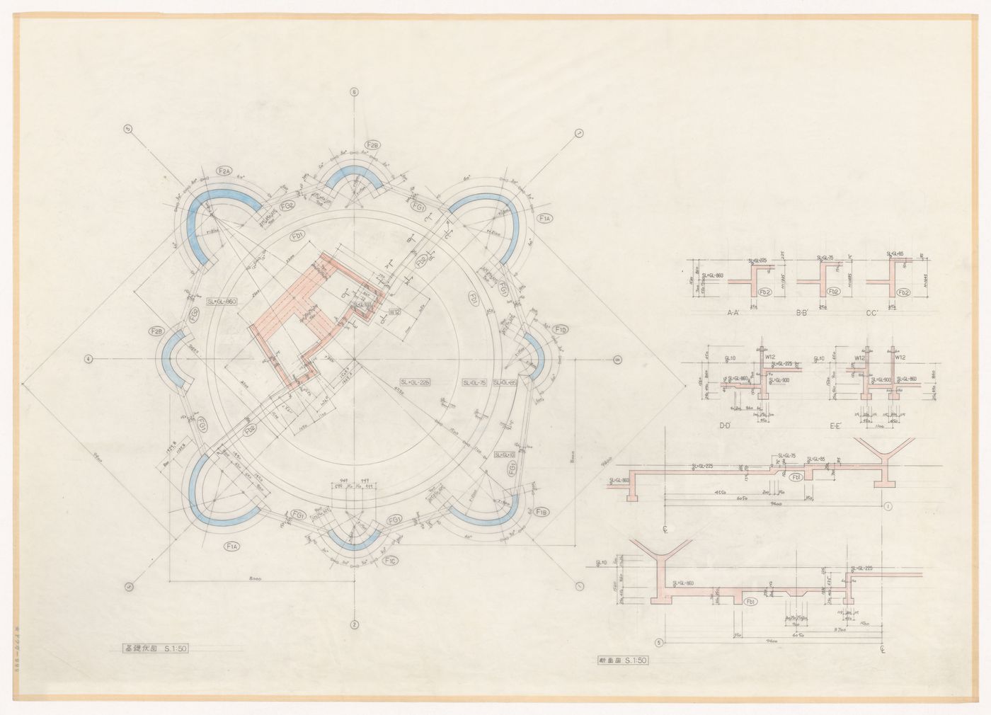 Plan and details for Naiju Community Center and Nursery School, Fukuoka Prefecture, Japan