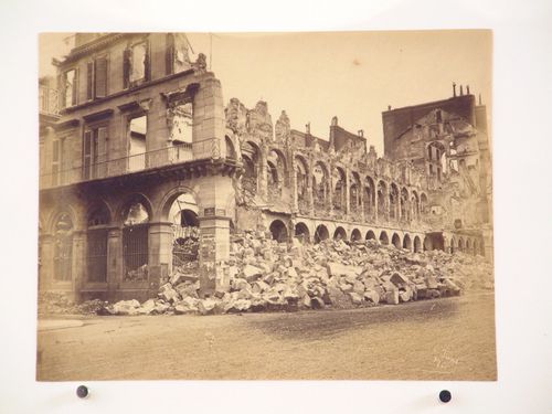 View of the Ministère des Finances after the Paris Commune uprising of 1871, corner of rue de Luxembourg and rue de Rivoli, Paris, France