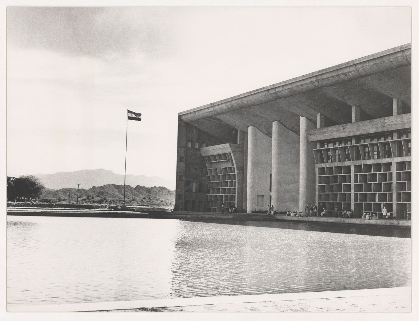 Partial view of the High Court and pool, Capitol Complex, Sector 1, Chandigarh, India