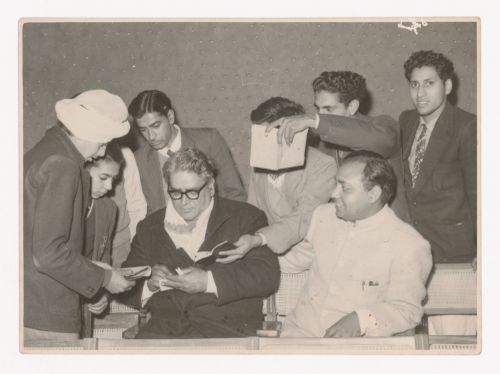 Photograph of Aditya Prakash and Prithviraj Kapoor at Tagore Theatre