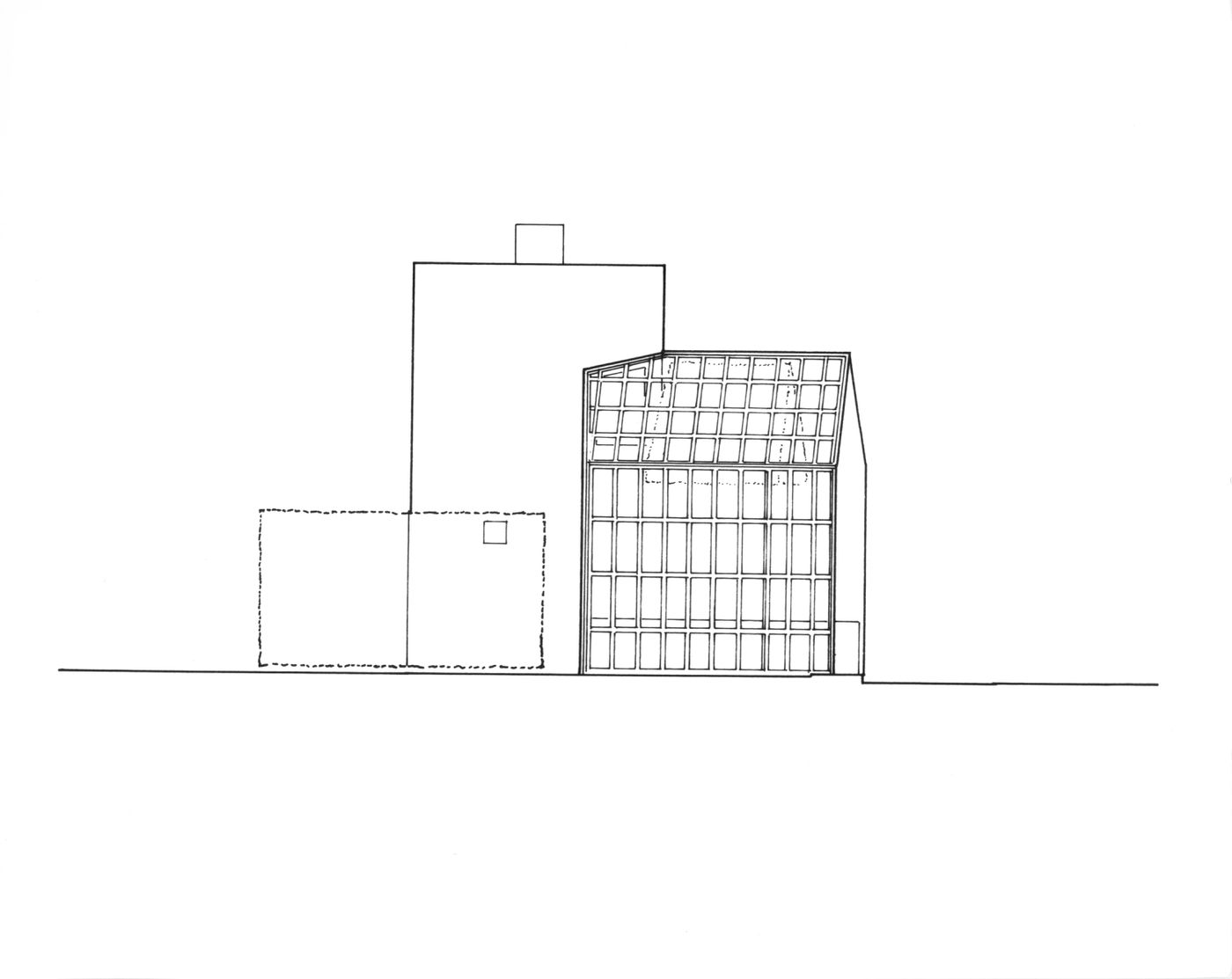 The Nofamily House - Illustrationdrawing - Side facade
