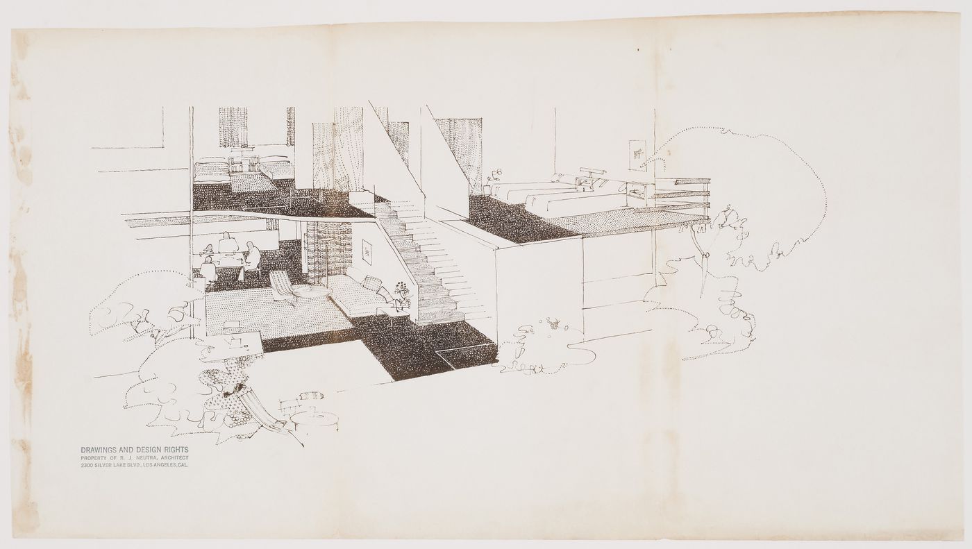 Sectional perspective for a two storey housing unit