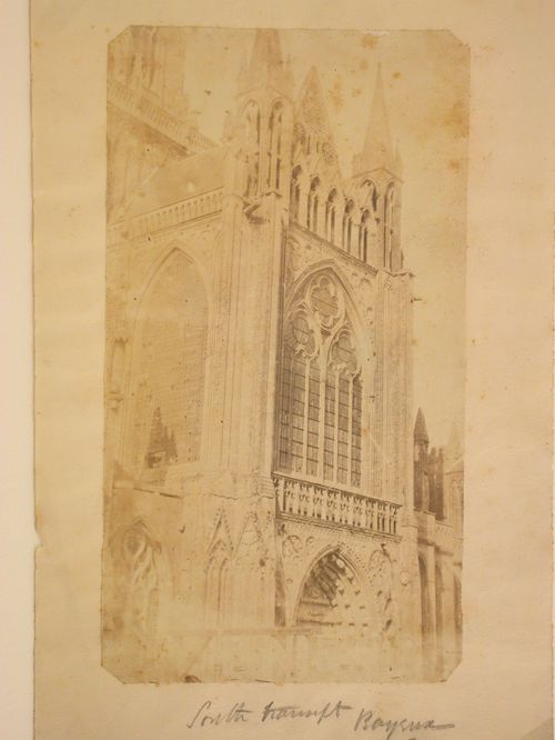Partial view of the Cathédrale de Bayeux showing the south transept, Bayeux, France