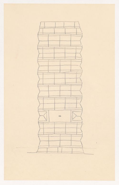 Design for a tiled stove with faceted sides