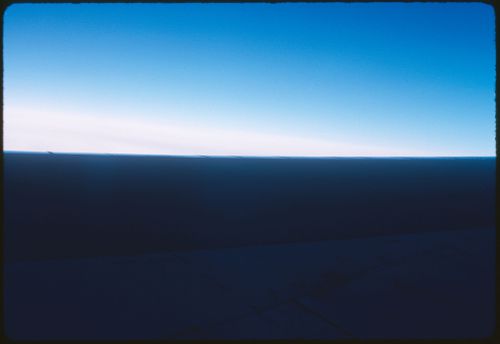 Airplane wing on a flight to Paris