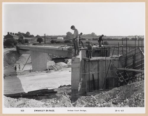 View of Petham Court Bridge during construction of the Swanley Bypass, England, United Kingdom