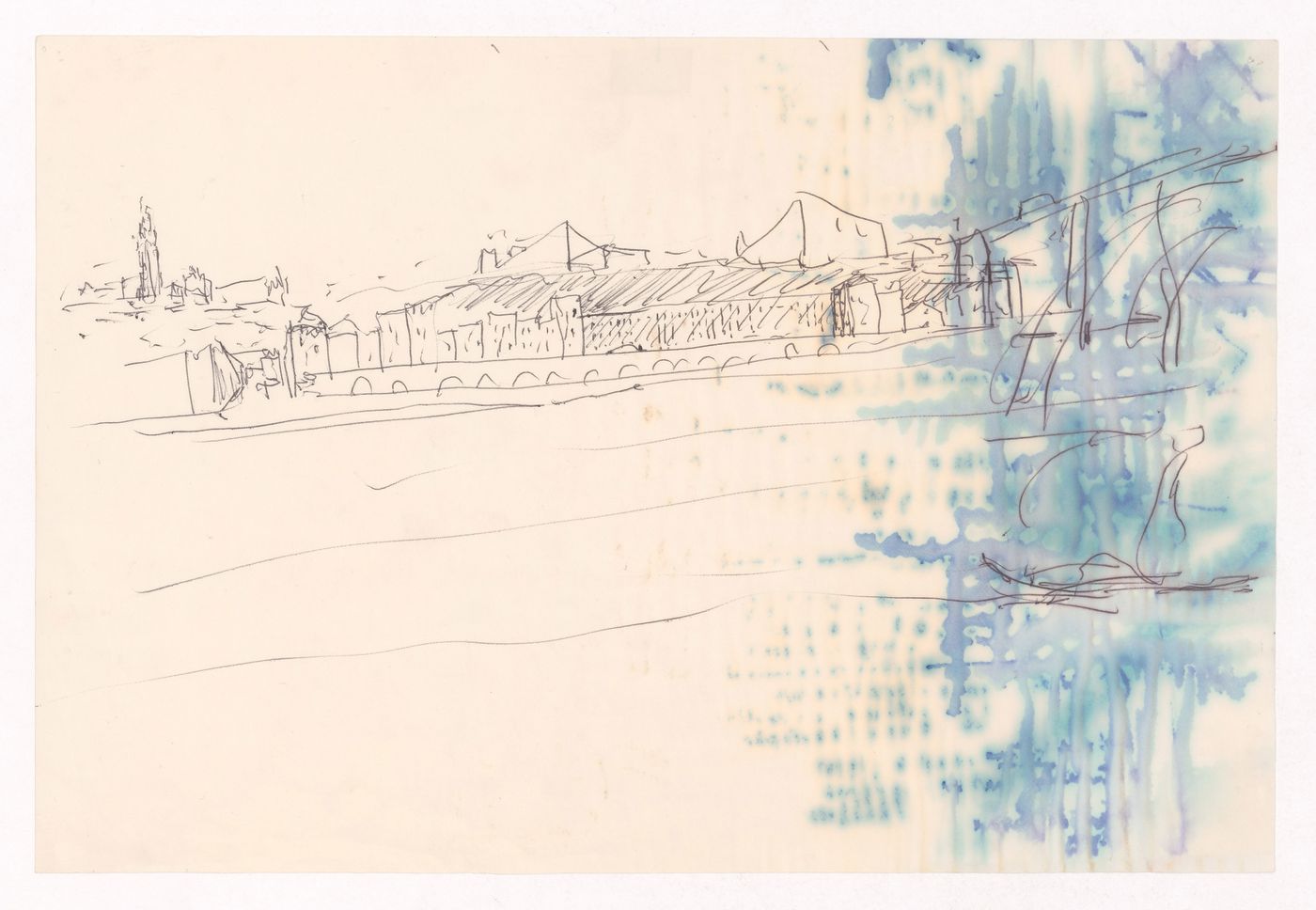 Sketch perspective for Largo da Lada, Porto, Portugal