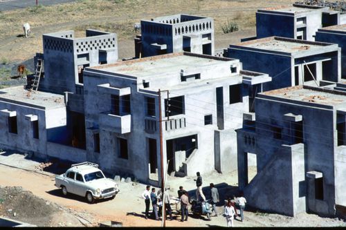 View of McGill's plot during construction at Aranya for the Aranya Housing Project, Indore, India