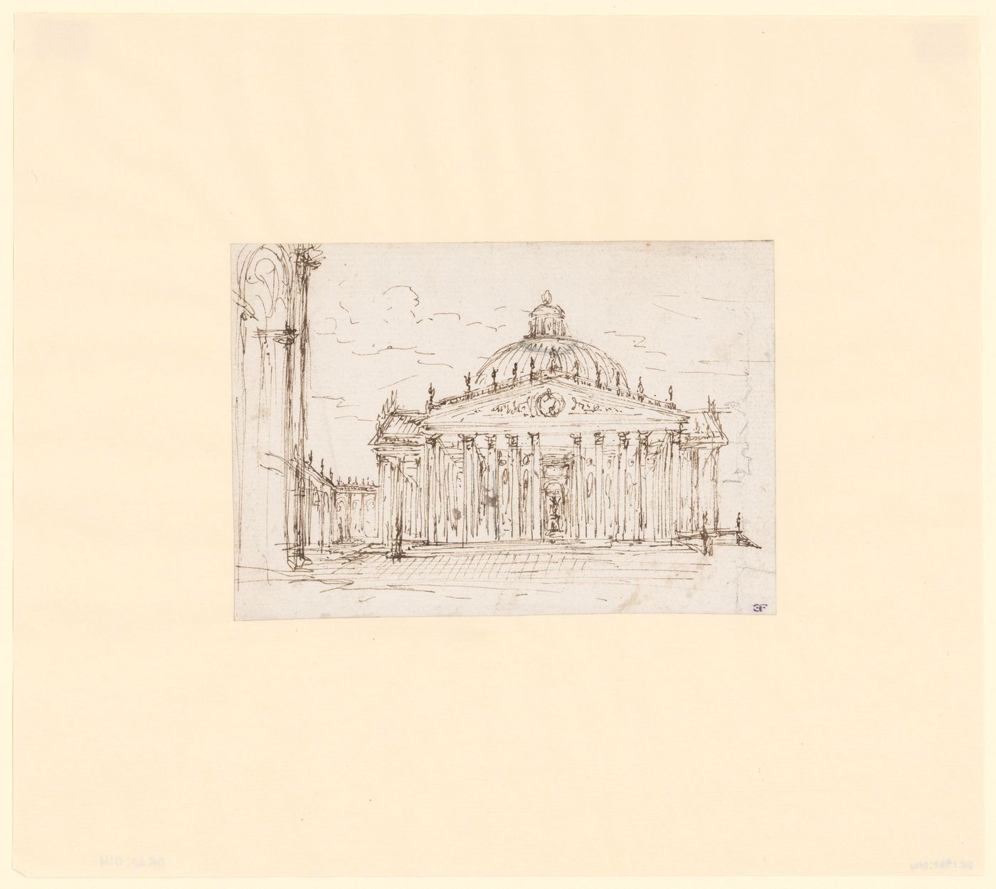 Front elevation of a church