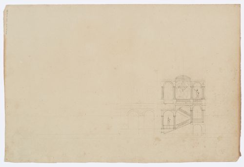 Project for a Hôtel de ville, Poitiers: Side elevation; verso: Project for a Hôtel de ville, Poitiers: Partial cross section