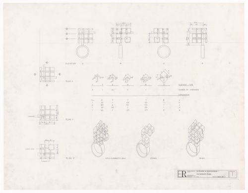Plans, elevations and axonometrics for rings
