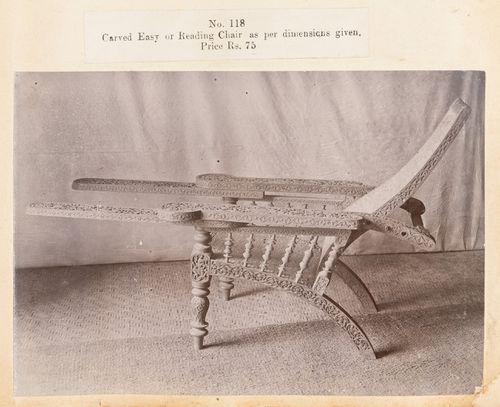 View of a chair, F. Beato Limited, C Road, Mandalay, Burma (now Myanmar)