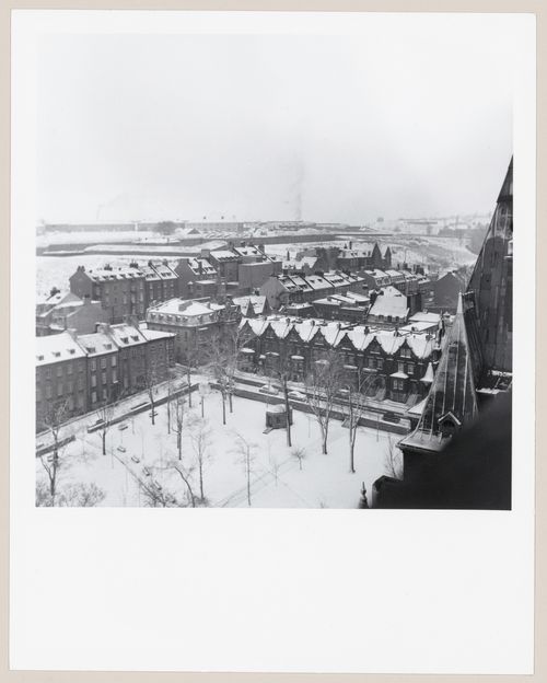 Vue panoramique du parc des Gouverneurs et de la Citadelle depuis les toitures du Château Frontenac en hiver, Vieux-Québec, Québec