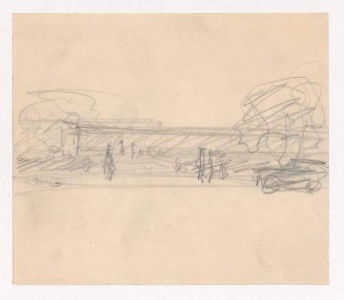 Perspective sketch for the Metallurgy Building, Illinois Institute of Technology, Chicago