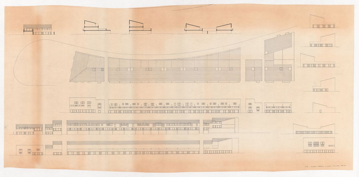 Elevations and sections for Conjunto Habitacional em Caxinas, Vila Cova - Vila do Conde, Portugal