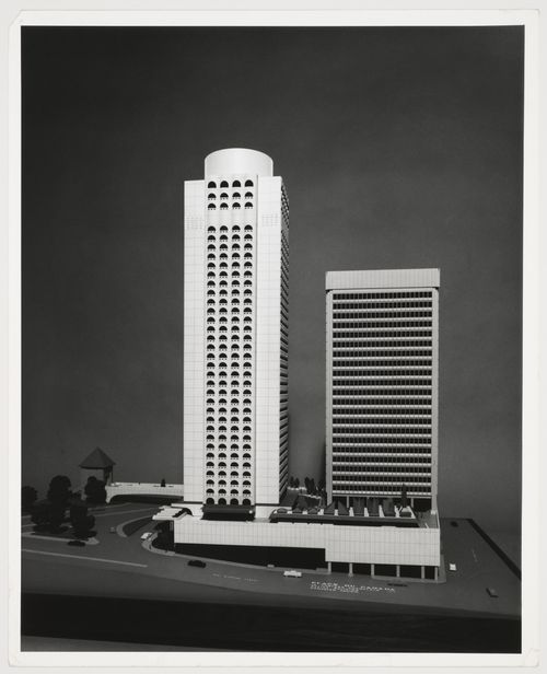 Édifice Place du Canada et hôtel Château Champlain, Montréal, Québec : Photographie d'une maquette de présentation