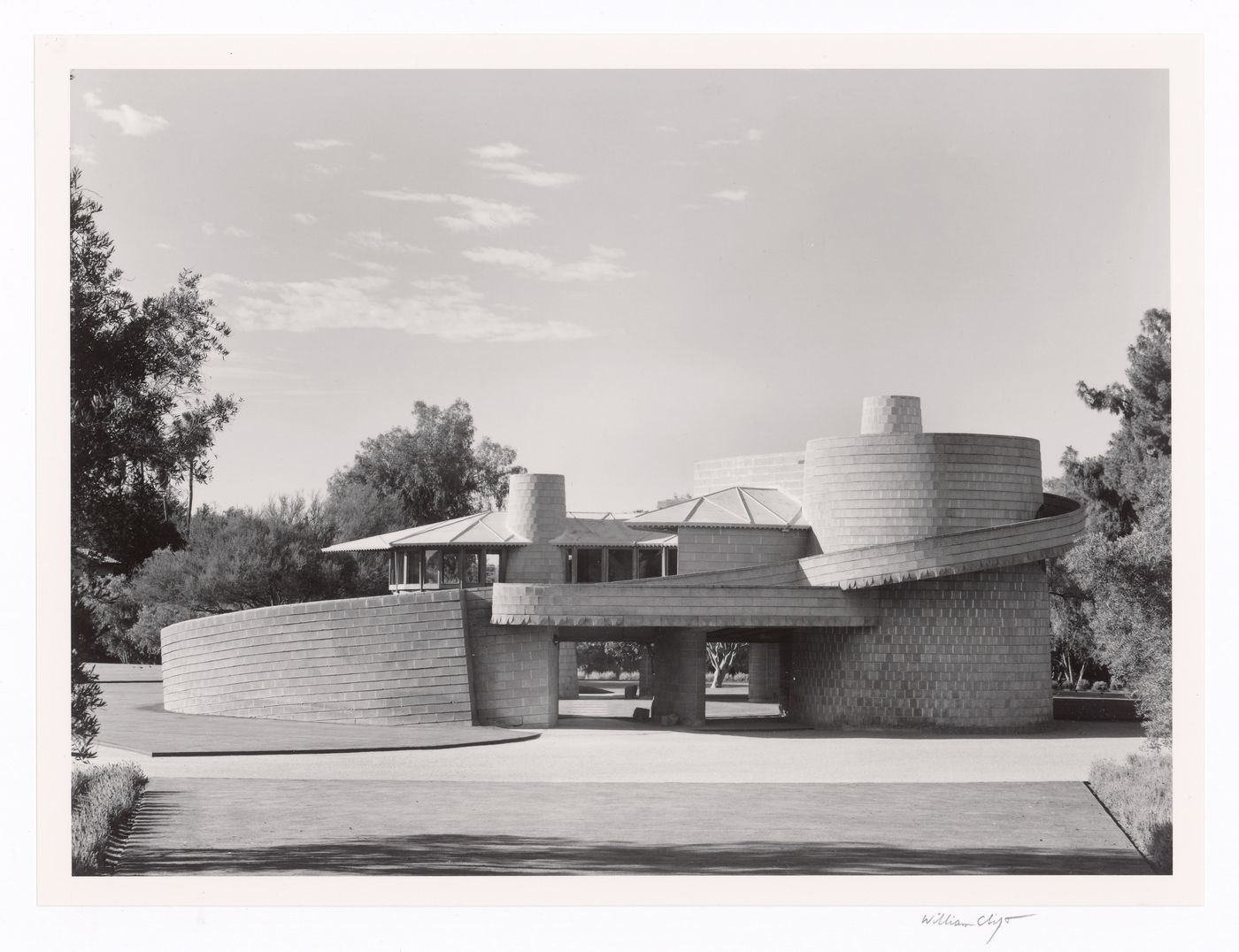 General exterior from "vantage point", from the series The David and Gladys Wright House