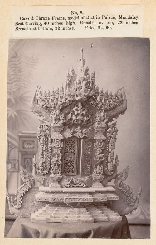 View of a frame, F. Beato Limited, C Road, Mandalay, Burma (now Myanmar)