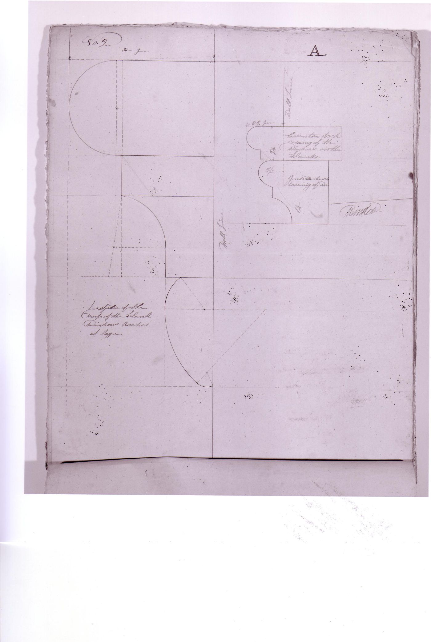 Sections for a decorative masonry drop detail for the tower windows for Notre-Dame de Montréal