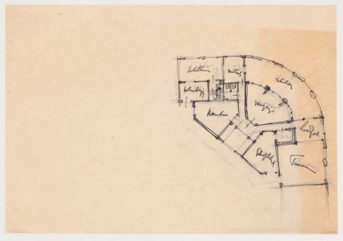 Sketch plan for a city hall for the reconstruction of the Hofplein (city centre), Rotterdam, Netherlands