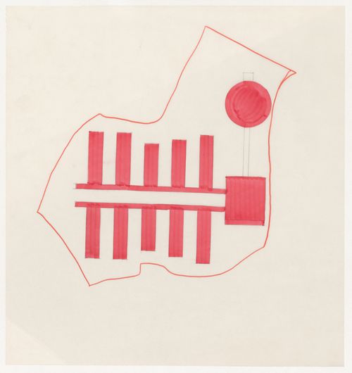 Sketch site plan for Casa dello studente, Trieste, Italy
