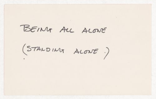Being all alone (Standing alone)
