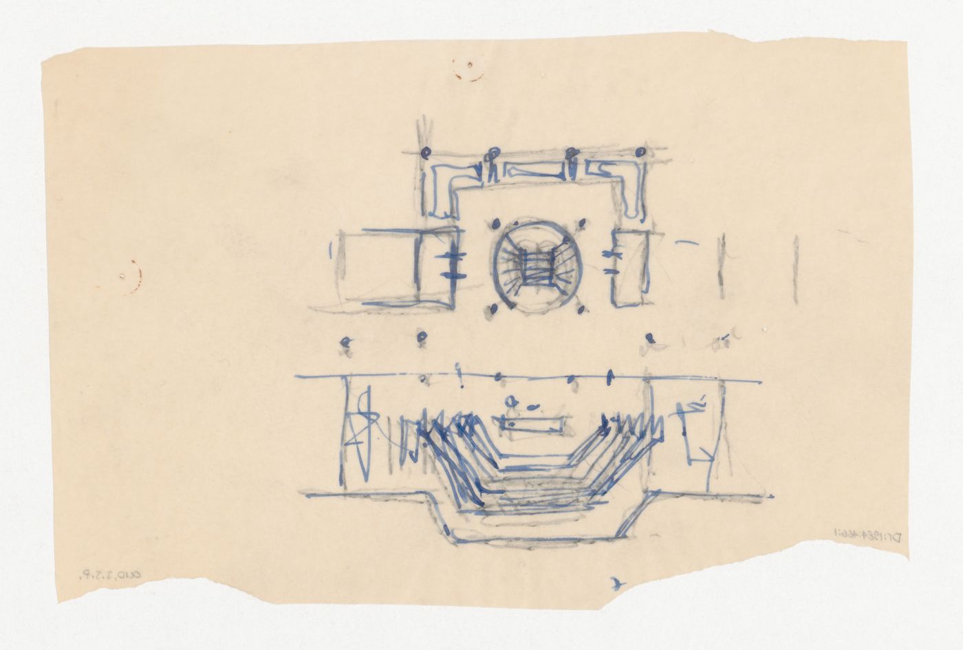 Sketch plan for an auditorium for the Shell Building, The Hague, Netherlands
