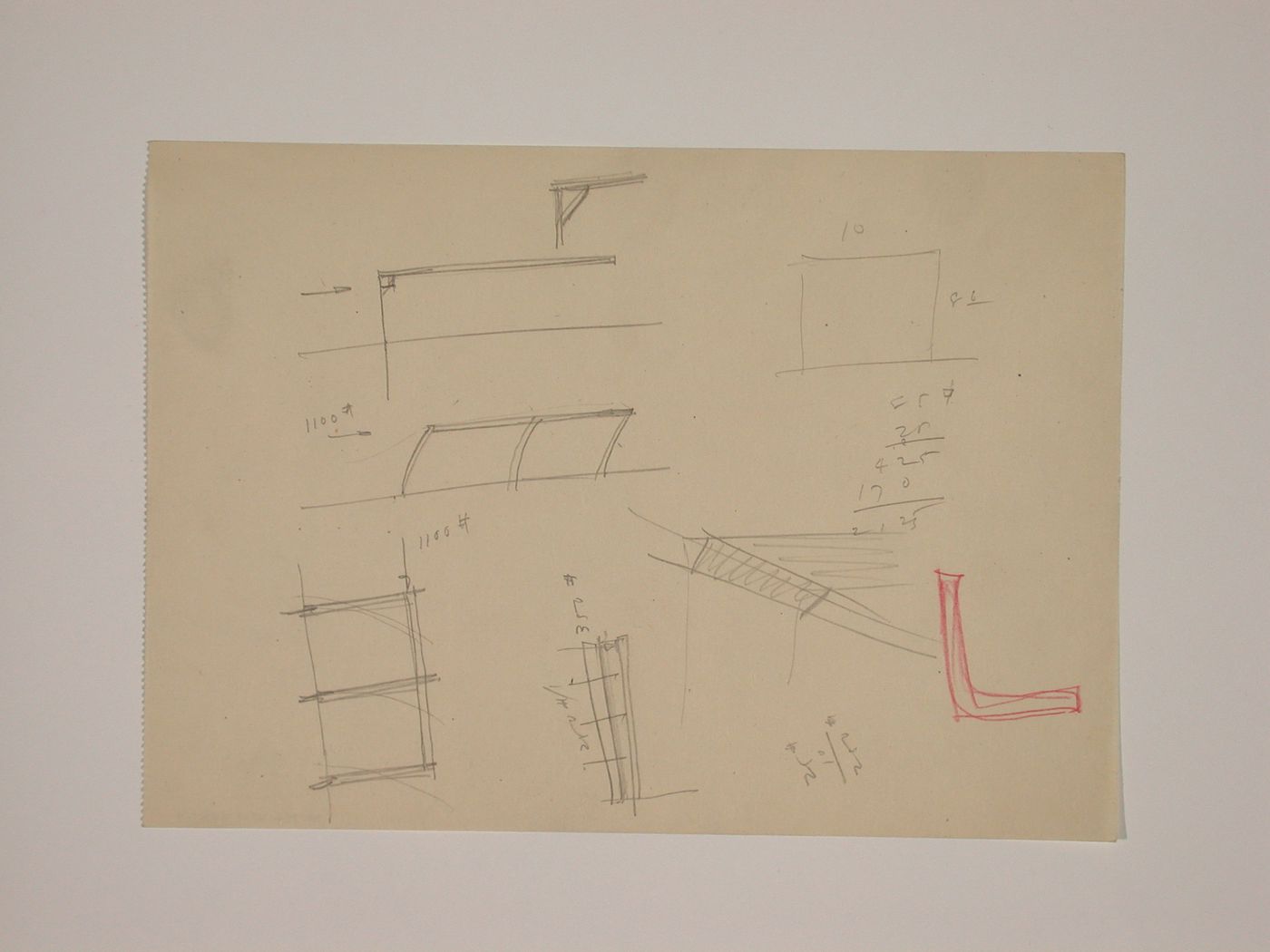 Various documents and drawings including furniture design and office renovation: File G 685
